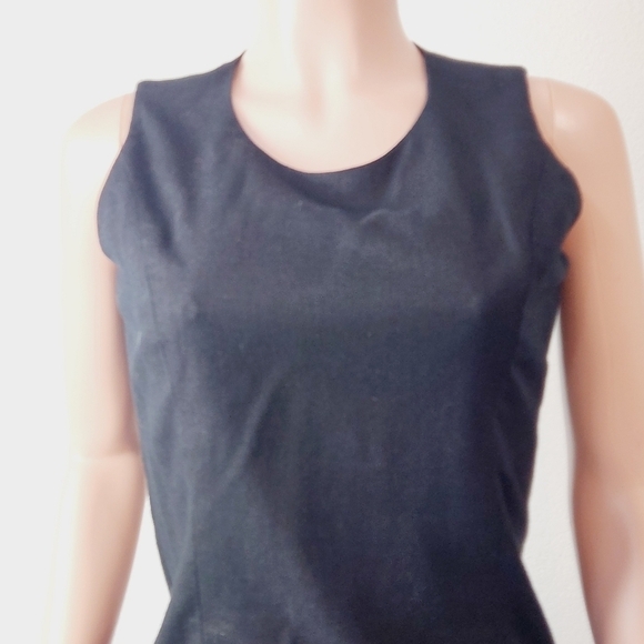 BICE by Sag Harbor Black 55% Linen Blend  Mini Formal Sleeveless Dress sz 6 - Picture 2 of 11
